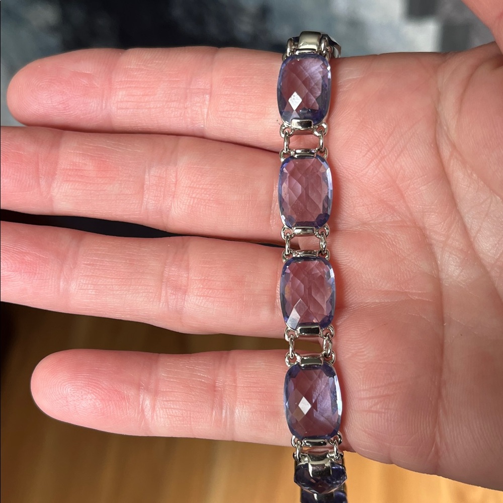 Swarovski Purple Crystal Bracelet Size 6.5 - Picture 7 of 11